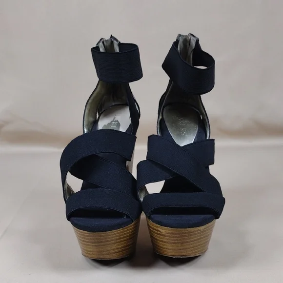 Bakers McKinley Boho Retro Platform Strappy Casual Stylish Black Wedge Sandals - Picture 2 of 14